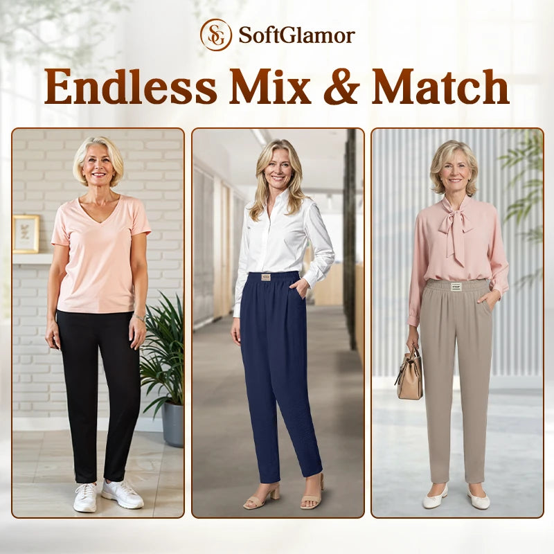 SoftGlamor - Women's Ultra Soft Perfect Drape Pull-On Pants