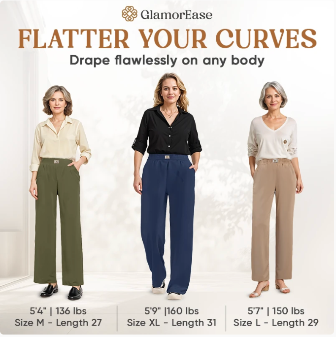 GlamorEase - Perfect Drape High Rise Pull-On Stretch Pants